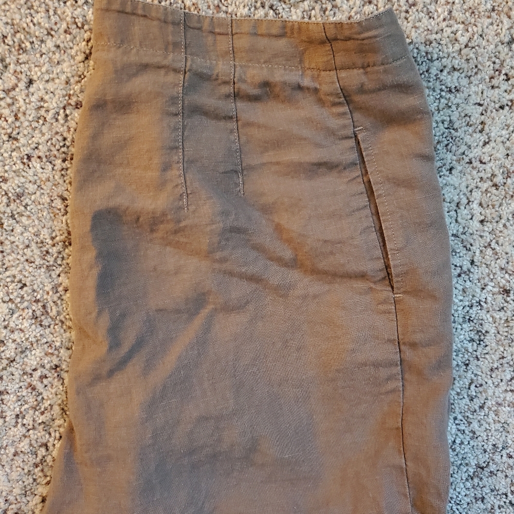 J.Jill cropped 100% Linen pants - wide leg